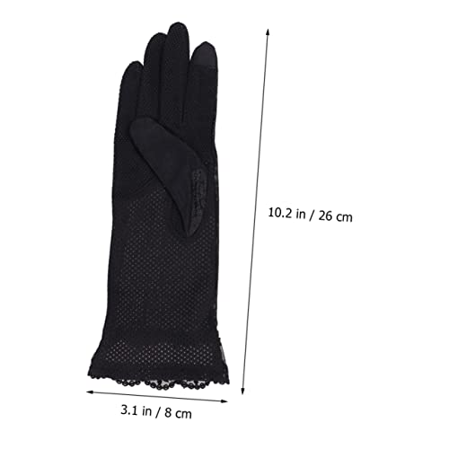 BESPORTBLE 1 Pair Working Gloves for Women Work Glove Sun Protection Gloves for Women Ladies Lace Gloves Spf Gloves Womens Glives Breathable Gloves Hand Protector Protective Gloves Work Black