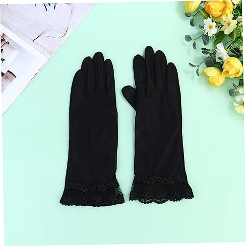 BESPORTBLE 1 Pair Working Gloves for Women Work Glove Sun Protection Gloves for Women Ladies Lace Gloves Spf Gloves Womens Glives Breathable Gloves Hand Protector Protective Gloves Work Black