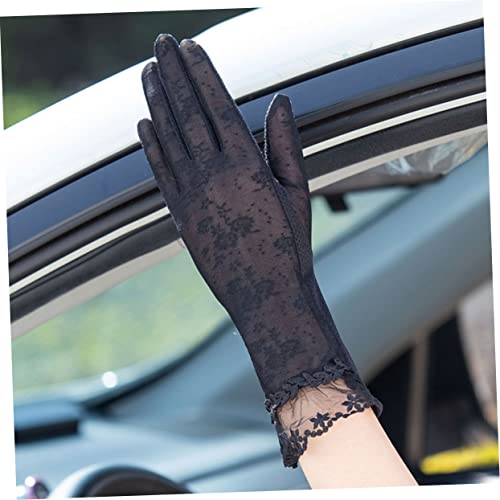 BESPORTBLE 1 Pair Working Gloves for Women Work Glove Sun Protection Gloves for Women Ladies Lace Gloves Spf Gloves Womens Glives Breathable Gloves Hand Protector Protective Gloves Work Black