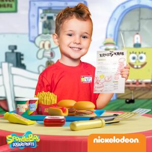 Lollipop Spongebob Kids Kitchen Playset - Interactive Play Food with 2 Krabby Patty Burgers, Seafoam Shake, Kelp Fries, Spongebob Toys Kitchen Set for Kids Ages 3-5