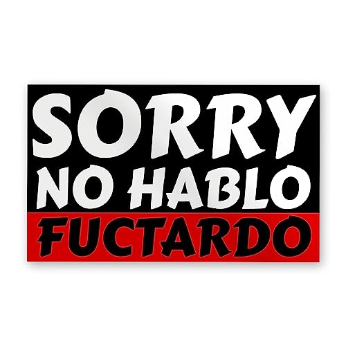 Miraki Sorry No Hablo Fuctardo Stickers, Hablo Fuctardo Stickers, Sorry Stickers, Water Assitant Die-Cut Vinyl Stickers Decals for Laptop Phone Kindle Journal Water Bottles, Stickers