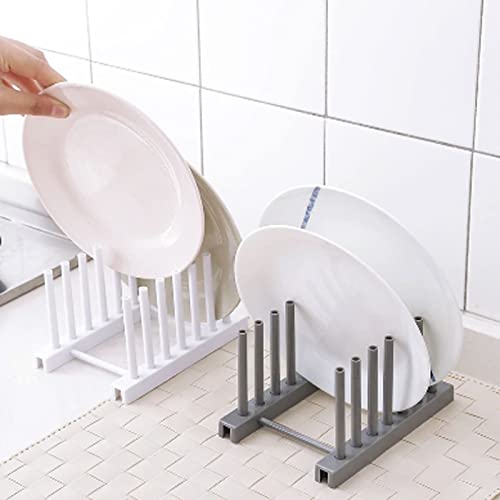 Zhjlut Plate Organizer Pot Lid Rack Stainless Steel Spoon Holder Pot Lid Shelf Cooking Dish Rack Pan Cover Stand Kitchen Accessories