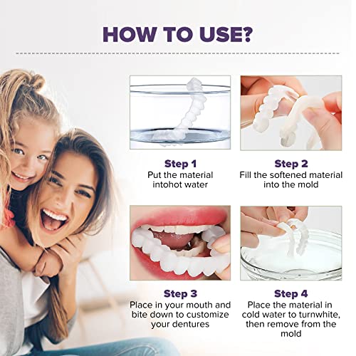 2 PCS Dentures Teeth for Women and Men, Dental Veneers for Temporary Teeth Restoration, Nature and Comfortable, Protect Your Teeth and Regain Confident Smile, Natural Shade-11