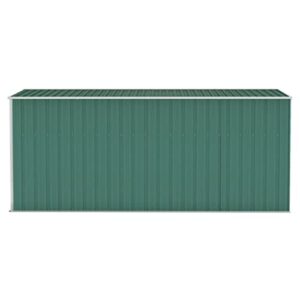 Aisifx Wall-Mounted Garden Shed Green 46.5"x150.4"x70.1" Galvanized Steel