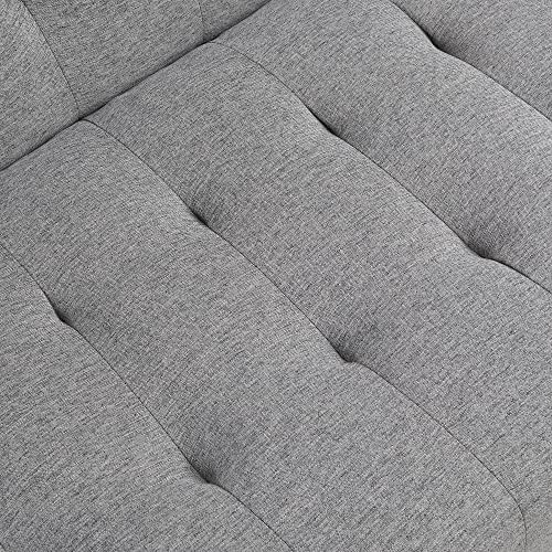 68"Convertible Folding Futon Sofa Bed,Split Back Design,Modern Fabric Sleeper Couch Bed with Chrome Legs,Upholstered Recliner Loveseat for Small Spaces Living Room Dorms Office (Ligjt Grey armless)