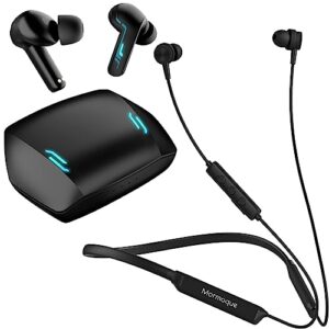 mormoque bluetooth headphones in-ear neckband,v5.3 wireless earbuds w/mic magnetic earphone 30hrs playtime, ipx4 sweatproof hifi deep bass bluetooth headset for phone call music sports