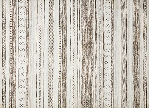 Area Rug Living Room Rugs - 6x9 Washable Large Soft Neutral Boho Moroccan Bohemian Farmhouse Rug Indoor Floor Carpet for Bedroom Under Dining Table Home Office Decor - Cream Brown