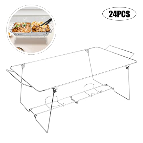 Chafing Wire Rack Buffet Stand - 24 Pack Full Size Racks for Dish Serving Trays Food Warmer Catering Supplies for Parties, Occasions, or Events