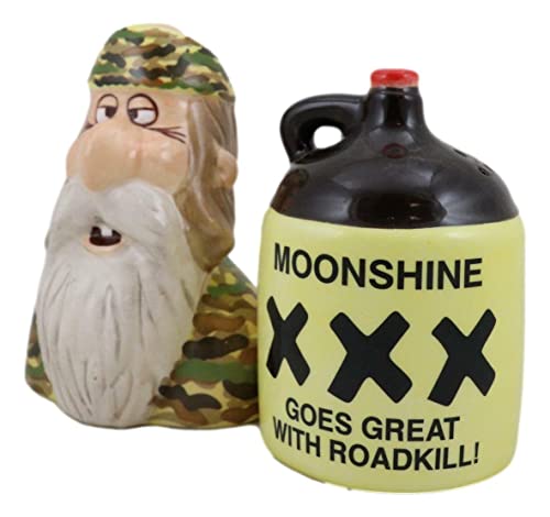 "Home Décor Accents" Moonshine Goes Great with Road Kill Redneck Hunter and Jug Salt Pepper Shakers - Home Accents 33-kl1-9896