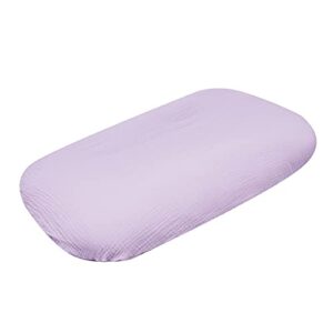 hhm baby lounger cover organic cotton removable slipcover fits infant lounger pillow soft comfortable newborn padded lounger cover floor seat cover for boys and girls (purple)
