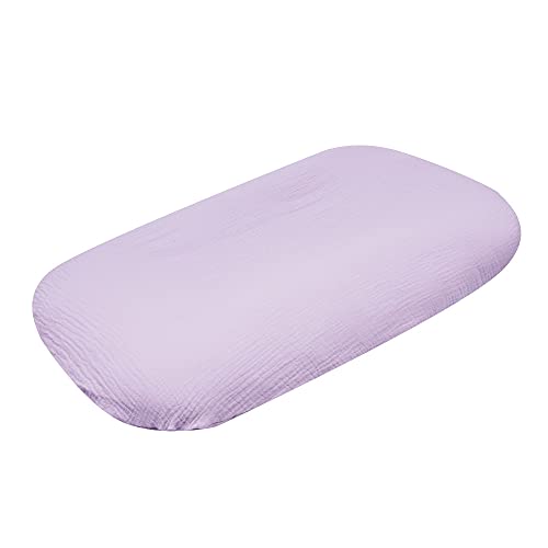 HHM Baby Lounger Cover Organic Cotton Removable Slipcover Fits Infant Lounger Pillow Soft Comfortable Newborn Padded Lounger Cover Floor Seat Cover for Boys and Girls (Purple)