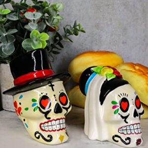 "Home Décor Accents" Day Of The Dead Wedding Bride And Groom Skulls Salt Pepper Shakers Set - Home Accents 33-kl1-1025