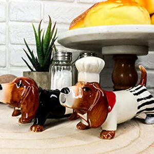 "Home Décor Accents" French Basset Hound Chef And Butler Dogs Ceramic Salt Pepper Shakers Set - Home Accents 33-kl1-8995