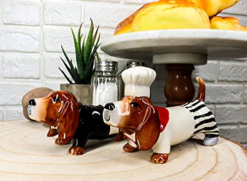 "Home Décor Accents" French Basset Hound Chef And Butler Dogs Ceramic Salt Pepper Shakers Set - Home Accents 33-kl1-8995