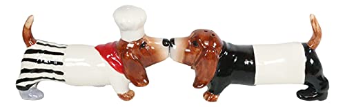 "Home Décor Accents" French Basset Hound Chef And Butler Dogs Ceramic Salt Pepper Shakers Set - Home Accents 33-kl1-8995