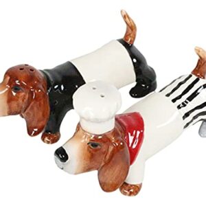 "Home Décor Accents" French Basset Hound Chef And Butler Dogs Ceramic Salt Pepper Shakers Set - Home Accents 33-kl1-8995