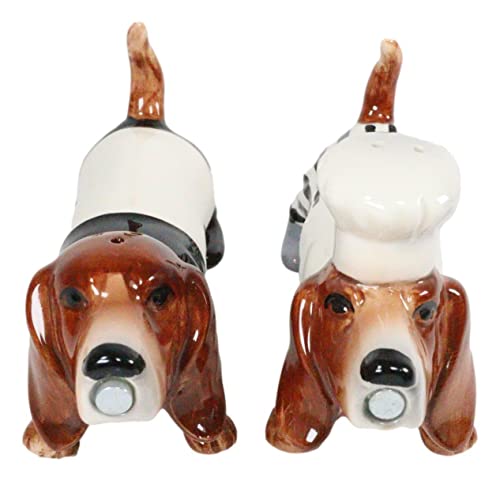 "Home Décor Accents" French Basset Hound Chef And Butler Dogs Ceramic Salt Pepper Shakers Set - Home Accents 33-kl1-8995