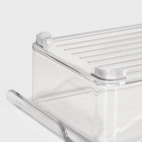 Cook Pro 14.5 x 4 x 1.75 Plastic Fridge Refrigerator & Freezer Bin, Small, Clear