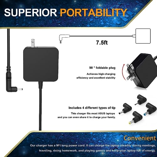 65W 45W 33W New Charger for Asus Laptop Charger VivoBook ZenBook Chromebook x551m x540s c202s Laptop Notebook AC Adapter Power Supply