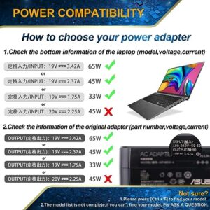 65W 45W 33W New Charger for Asus Laptop Charger VivoBook ZenBook Chromebook x551m x540s c202s Laptop Notebook AC Adapter Power Supply