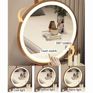 ORBANA Lighted Dresser, Vanity Mirror with Lights, with Lighted Mirror in 3 Colors, Dresser Table with Drawer and Telescopic Storage Cabinet, Makeup Vanity Set for Women, for Bedroom, Bathroom