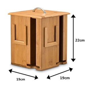 Tea Storage Box Tea Bag Caddy Organizer Smooth Finish Solid Bamboo Teabag Holder with 4 Compartments Holds 160 Tea Bags