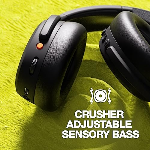 Skullcandy Crusher ANC 2 Over-Ear Noise Cancelling Wireless Headphones with Sensory Bass, 50 Hr Battery, Skull-iQ, Alexa Enabled, Microphone, Works with Bluetooth Devices - Black