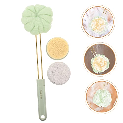 Healvian 5 Sets Double Sided Shower Brush Body Massage Tools Massaging Tools Body Exfoliator Brush Handled Scrub Brush for Shower Back Scrubber for Shower Dry Skin Long Handle Back Scrubber