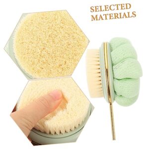 Healvian 5 Sets Double Sided Shower Brush Body Massage Tools Massaging Tools Body Exfoliator Brush Handled Scrub Brush for Shower Back Scrubber for Shower Dry Skin Long Handle Back Scrubber