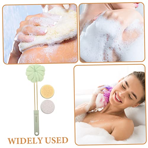 Healvian 5 Sets Double Sided Shower Brush Body Massage Tools Massaging Tools Body Exfoliator Brush Handled Scrub Brush for Shower Back Scrubber for Shower Dry Skin Long Handle Back Scrubber