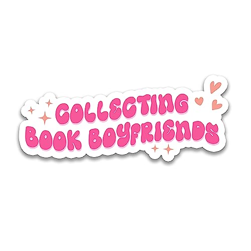 Miraki Collecting Books Boyfriends Stickers, Bookish Stickers, Book Lover Stickers, Water Assitant Die-Cut Vinyl Stickers Decals for Laptop Phone Kindle Journal Water Bottles, Stickers