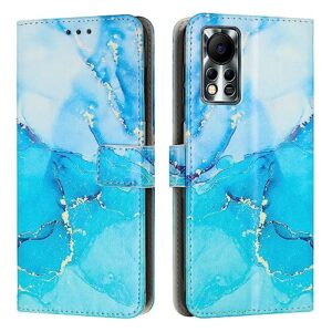 phone back cover compatible with infinix hot 11s nfc card slot holder flip phone case marble wallet phone case compatible wrist strap phone leather case compatible with infinix hot 11s nfc case cover