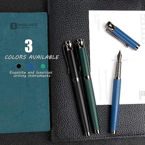 BOCIYER Luxury Fountain Pen Set,Ink Pen for Smooth Writing,Medium Nib,Includes 10 Ink Cartridges&Ink Converter,Best Pen Gift Case for Men & Women,fancy,calligraphy,Executive,Office pen-Green