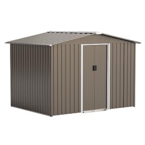 rtdtd 8ft x 6ft outdoor storage shed, waterproof, lockable door metal tool shed with sliding door and air vents, storage house for gardening tools, metal storage shed for garden, backyard, lawn