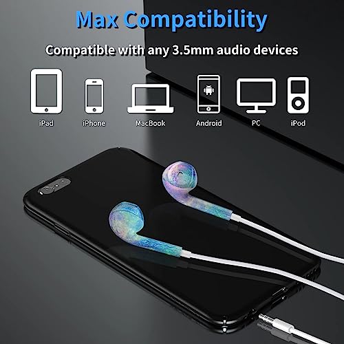 Aolcev 3.5mm Wired Headphones, Hi-Fi Stereo Earphones Noise Cancelling, in-Ear 3.5mm Jack Earbuds with Mic Volume Control for Samsung A13 A52s, Galaxy S10+, Android, iPad, Computer, Laptop, Purple