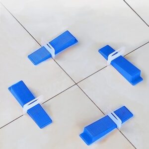 tile leveling system wedges, 100 pcs reusable tile leveler wedges, tile leveler tools for wall/floor tile & stone installation(blue)