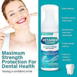 Retainer Cleaner Foam, Aligner Cleaner Spray, Denture Whitener Toothpaste & Braces Cleaning Set