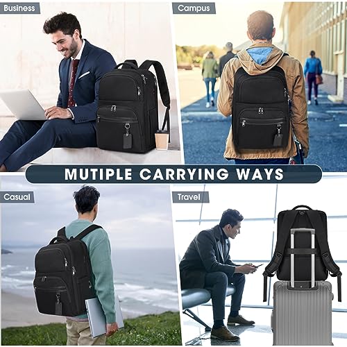 NUBILY Laptop Backpack 17 Inch Large Business Travel Backpacks for Men Women Waterproof Computer Backpack for Work College Bookbag TSA Friendly Carry on Backpack with USB Port, Black