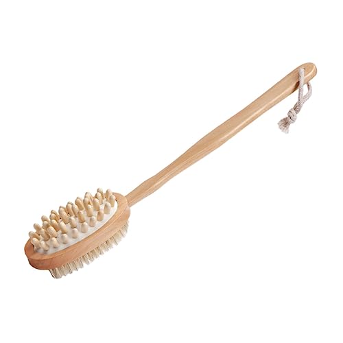 MARMERDO Bath Scrubber for Body Shower Scrub Brush for Body Lotion for Men Back Scrubber Back Scrubber for Bath Body Scrub Brush Exfoliating Brush Bullet Bath Brush Wooden Scraper Man Body