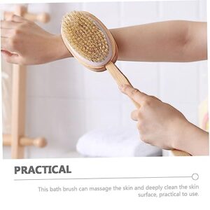 MARMERDO Bath Scrubber for Body Shower Scrub Brush for Body Lotion for Men Back Scrubber Back Scrubber for Bath Body Scrub Brush Exfoliating Brush Bullet Bath Brush Wooden Scraper Man Body