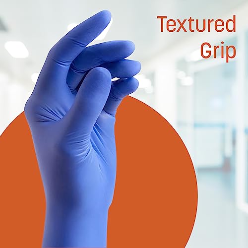 Caring Nitrile Exam Gloves (90ct), Powder Free and Not Made with Natural Rubber Latex, Gloves for Medical Use, Cleaning, Food Prep and More, XL