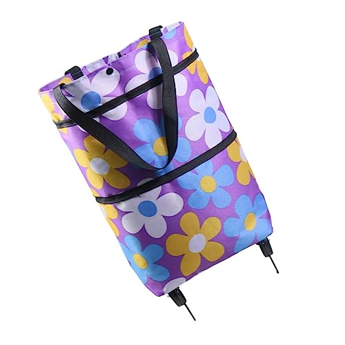 MAGICLULU Pull Bag Foldable Grocery Bags Folding Wagons Trolly Cart with Wheels Folding Shopping Folding Shopping Cart with Wheels Folding Cart with Wheels Shopping Cart Bag Shopping Bag Abs