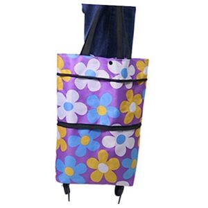 MAGICLULU Pull Bag Foldable Grocery Bags Folding Wagons Trolly Cart with Wheels Folding Shopping Folding Shopping Cart with Wheels Folding Cart with Wheels Shopping Cart Bag Shopping Bag Abs