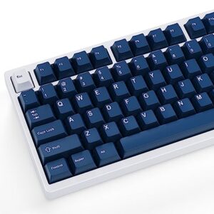 kfaPBT White on Navy Keycap Set for Mechanical Keyboard, 152 Keys Set Custom Keycap Set, Cherry Profile, Compatiable with 100%, 75%, 65%, 60% Keyboards