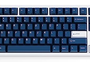 kfaPBT White on Navy Keycap Set for Mechanical Keyboard, 152 Keys Set Custom Keycap Set, Cherry Profile, Compatiable with 100%, 75%, 65%, 60% Keyboards