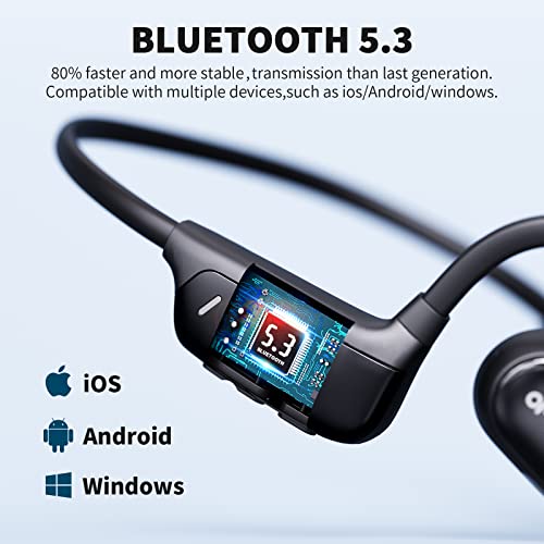 CXK Conduction Headphones Bluetooth Earbuds Open Ear Headphones Bluetooth 5.3 Earbuds with 15H Playtime IPX6 Waterproof Wireless Earbuds Stereo Sound Wireless Earphones for Cycling