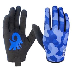 mtn style mountain biking glove, full finger, touchscreen, breathable, lightweight, cycling, mountain bike, bmx, mtb, motocross (medium)