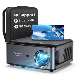 5g wifi bluetooth projector, yaber native 1080p outdoor movie projector with 350" display, 18000l home theater video projector support 4k ,4p/4d keystone, zoom, for android/ios/phone/hdmi/ps5（blavk）