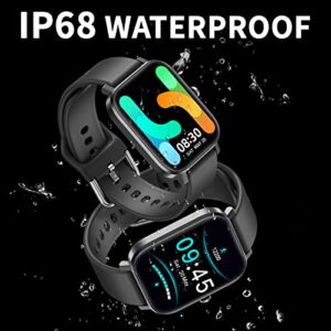 ANCwear Smart Watches for Men Women, 1.83" Fitness Tracker Watch with Heart Rate SpO2 Sleep Monitor, IP68 Waterproof Smartwatch with 120+Sport Modes, Step Calorie Counter Watch for Andriod iOS(Black)