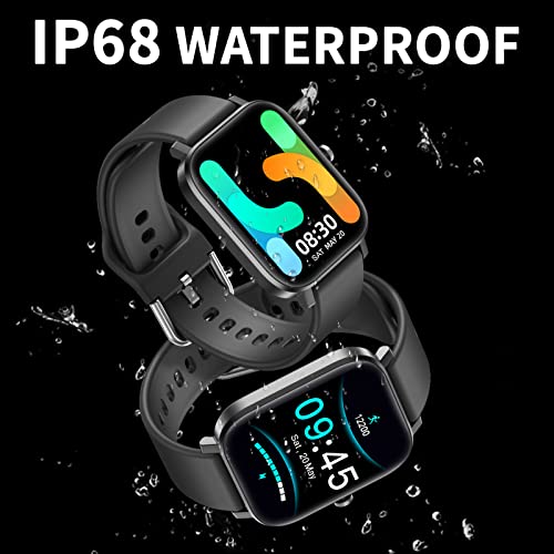 ANCwear Smart Watches for Men Women, 1.83" Fitness Tracker Watch with Heart Rate SpO2 Sleep Monitor, IP68 Waterproof Smartwatch with 120+Sport Modes, Step Calorie Counter Watch for Andriod iOS(Black)